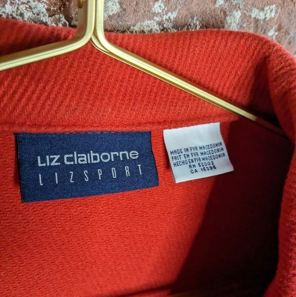 Liz Claiborne Lizsport Medium Orange Wool Blend Button Up Jacket - Picture 3 of 8